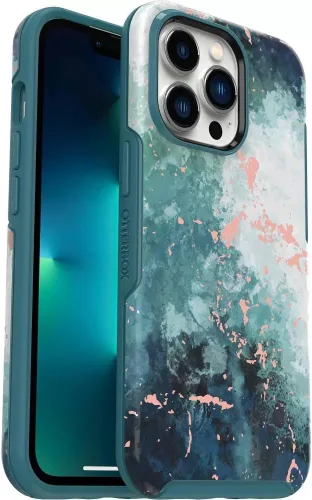 Vista 13 de OtterBox iPhone 13 Pro (Solo) - Funda de la Serie Symmetry - Cama de Rosas - Ultra-Elegante - Compatible con Carga Inalámbrica - Bordes Elevados