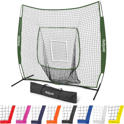 Vista 12 de GoSports 7 x 7 ft Baseball & Softball Nets - Available in Team Colors - Batting & Pitching Net with Strike Zone