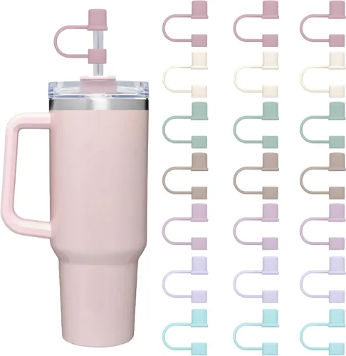 Vista 10 de 7 Piezas Tapas Protectoras de Pajilla para Copa Stanley, Simples de 10mm (0.4 pulgadas) Tapas de Pajilla de Silicona para Accesorios de Vaso Stanley