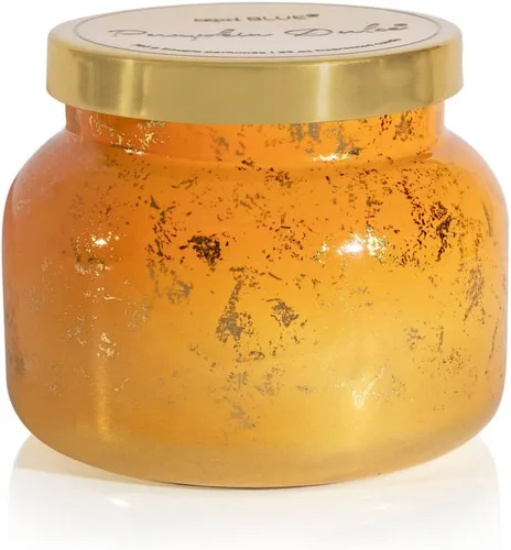 Vista 26 de Capri Blue Glimmer Mini Tin - Vela perfumada a manzana con mini portavelas, mezcla de cera de soja, Capri Blue Apple Cider Social Red and Gold