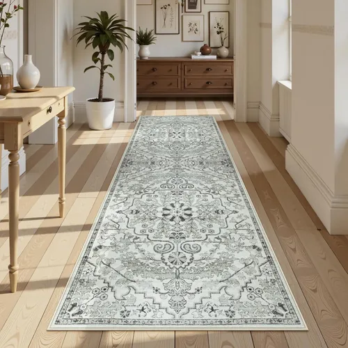 Vista 60 de Lahome Alfombra Floral Bohemio Medaillon - 2x3 Pequeña Alfombra de Baño Rosa Caliente, Alfombra de Cocina, Lavable a Máquina, Antideslizante, Suave