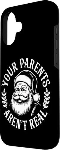 Vista 2 de Your Parents Aren’t Real Santa Humor Holiday Festive Cartoon Case for iPhone 16