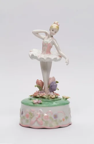 Vista 4 de Cosmos Gifts 96206 Figura musical de bailarina de bailarina de porcelana fina bailarina bailarina de música con cuerda (melodía musical: bailarina)