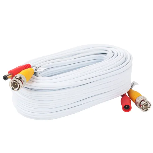 Vista 3 de Postta BNC Cable de alimentación de video de 25 pies prefabricado todo en uno para cámara de seguridad de video, cable con dos conectores