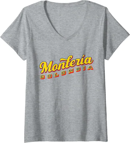 Vista 6 de Womens Montería Colombia V-Neck T-Shirt