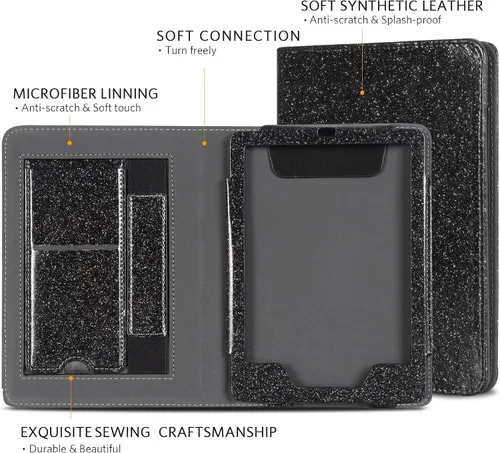 Vista 3 de CoBak Funda con soporte para Kindle Paperwhite - Funda de piel sintética duradera con función de apagado y encendido automático, ranura