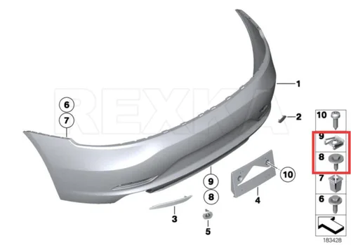 Vista 5 de Rexka 20 Juegos De Cubierta De Parachoques Guardabarros Liner Splash Shield Tornillo Tornillo U Tuerca Kit Para BMW 07149126886 07146951655