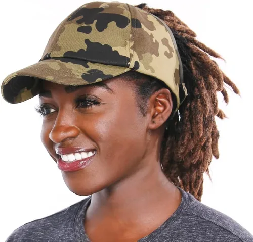 Vista 8 de Beautifully Warm Gorro de béisbol con forro de satén para mujer, sombrero de cola de caballo para cabello natural rizado, gorra sin espalda, gorra
