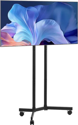 Vista 12 de VEVOR - Soporte de TV con ruedas, carrito de TV móvil para pantallas de 17 a 55 pulgadas, de retrato a paisaje, soporte de TV portátil con ruedas