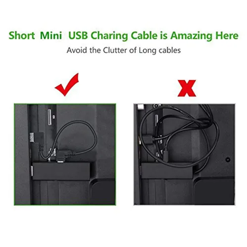 Vista 5 de Cable de datos mini USB de 10 pulgadas, 90 grados, USB en ángulo recto, niquelado, corto USB 2.0 -A-Macho-4Pin a ángulo recto Mini-B-5Pin para Mini