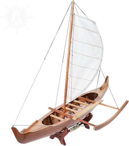 Vista 11 de Old Modern Handicrafts Modelo hawaiano de canoa Outrigger – Modelo de barco coleccionable – 25.3 pulgadas de largo x 10.0 pulgadas de ancho x 24.0