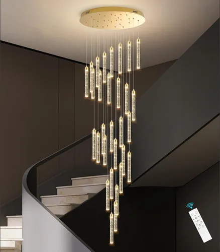 Vista 34 de Candelabros de cristal modernos de 1 luz LED regulable Iluminación colgante para isla de cocina, comedor, pasillo