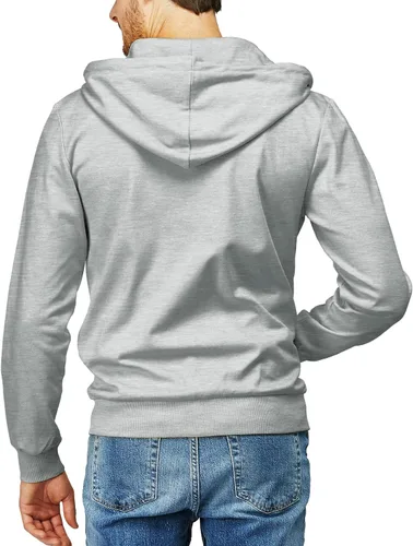 Vista 4 de H2H Sudadera con capucha y cremallera para hombre, ligera, de manga larga, básica, ajustada, de algodón, con bolsillo Cmohol048-gris