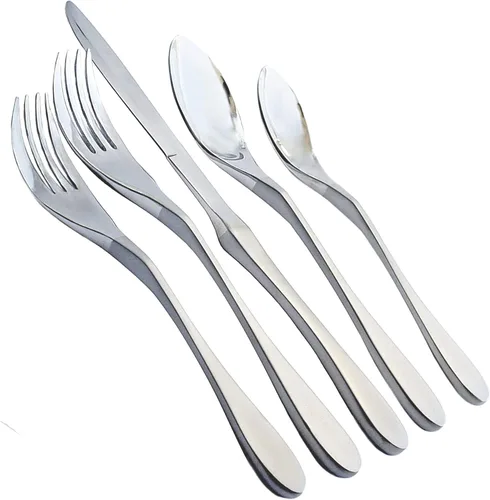 Vista 2 de Juego de cubiertos originales de cubertería de KnorK, 20 piezas (servicio para 4), plata duo Servicio para 4