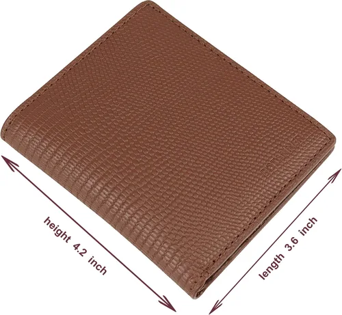 Vista 6 de Mini monedero de bolsillo compacto de cuero para mujer con seguridad RFID - NEGRO, Coñac, Minimalista