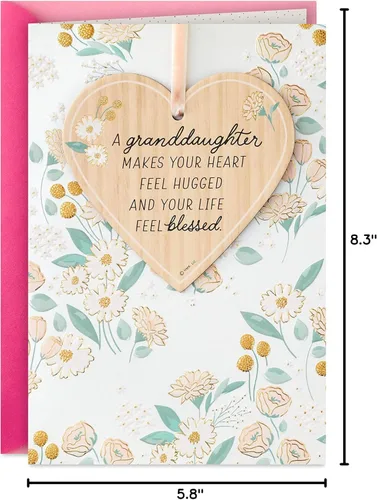 Vista 9 de Tarjeta de cumpleaños de Hallmark para nieta (con adorno de corazón removible)