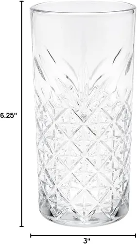 Vista 4 de Restaurantware Timeless - Juego de 6 vasos de bebida de 15 onzas de alto, aptos para lavavajillas, resistentes al astillado, sin plomo, para todo