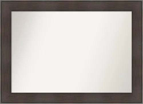 Vista 85 de Amanti Art Espejo personalizado, espejo de baño de veta de madera rústica William, espejo de pared o espejo de tocador de baño sobre el fregadero