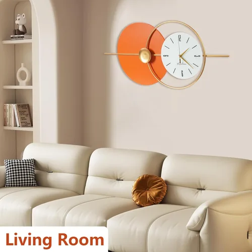 Vista 5 de Reloj de pared grande, redondo, decorativo, silencioso, funciona con pilas, moderno, decoración de pared, para el hogar, sala de estar, dormitorio