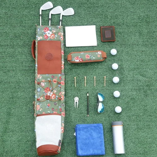 Vista 7 de TOURBON Bolsa de golf de lona para mujer, estuche de transporte de golf de viaje