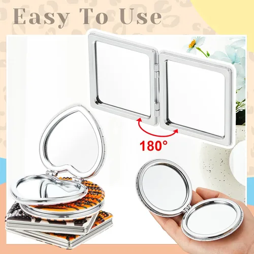 Vista 6 de Marsui 4 piezas de espejo compacto de pintura de diamante, bolsillo de pintura portátil, plegable, para mujeres, arte de diamante, regalos de mamá