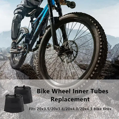 Vista 8 de Tubo de bicicleta de 20 x 4.0 pulgadas con válvula Schrader AV35 mm, tubos interiores de bicicleta eléctrica de goma butílica premium, paquete de 2