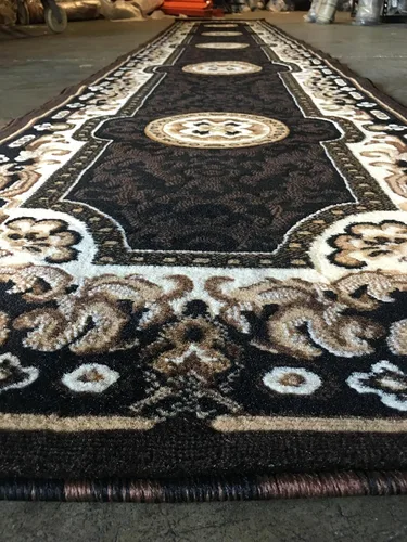 Vista 3 de Kingdom - Alfombra tradicional de pasillo largo, diseño negro D123 (2 pies 4 pulgadas x 10 pies 11 pulgadas)