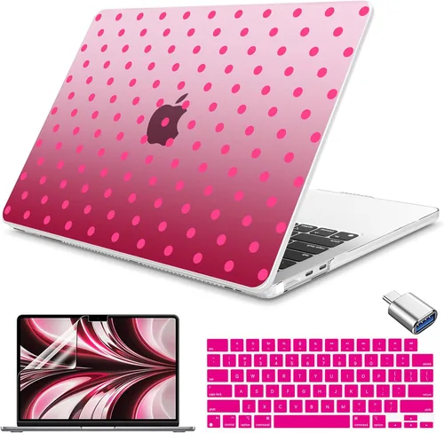 Vista 24 de Teryeefi Funda rígida para MacBook Air M3, M2, M4, MacBook Air de 13 pulgadas 2025, 2024, 2023, 2022, versión A3240, A3113, A2681, carcasa rígida