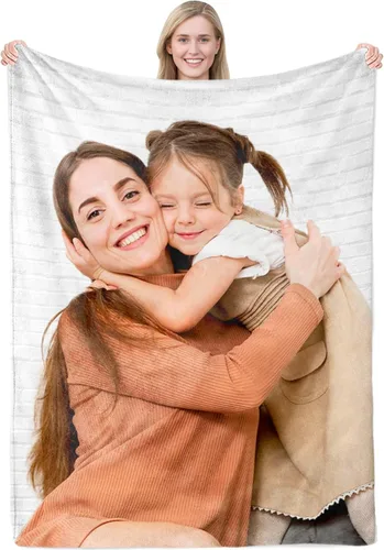 Vista 8 de MeMoShe Manta personalizada para el día de la madre, regalos de hija, hijo, manta personalizada con fotos, regalos para mamá, mujeres, regalos