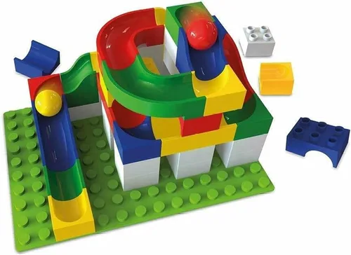 Vista 4 de Hubelino Marble Run - Mini juego de 45 piezas - ¡El original! Fabricado en Alemania! - Certificado y galardonado Marble Run - 100% compatible