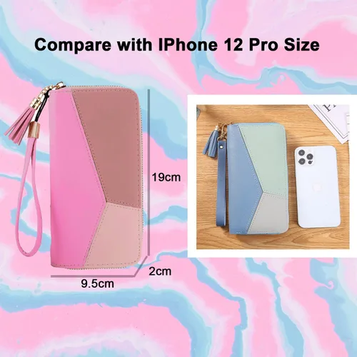 Vista 4 de Oirtmiu Cartera de mujer con gran capacidad, Empalme Rosa, Classic