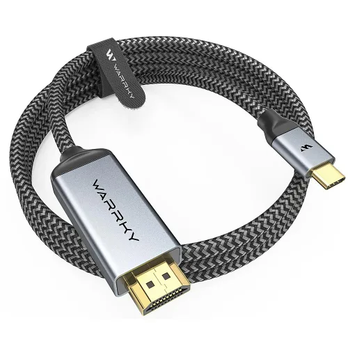 Vista 12 de Warrky Cable USB C a HDMI 4K 60Hz de 3.3 pies [enchufes chapados en oro antiinterferencias] Cable de aluminio tipo C a HDMI 2.0, Thunderbolt 3/4/5