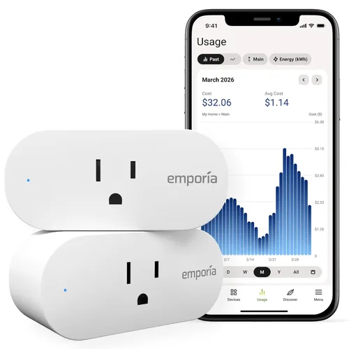 Vista 7 de Emporia - Enchufe inteligente con monitoreo de energía, enchufe inteligente WiFi funciona con Alexa y Google Home - Enchufe WiFi de 15A