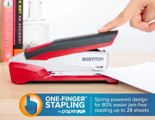 Vista 3 de Grapadora Prodigy de bajo esfuerzo de la marca PaperPro, Rojo