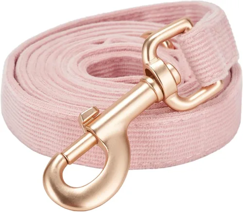 Vista 15 de Correa de perro de algodón suave, correas de pana resistente de 5 pies con gancho de metal dorado para perros pequeños, medianos y grandes, S
