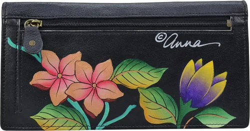 Vista 2 de Anna by Anuschka Women's Hand Painted Leather Two-fold Clutch Wallet