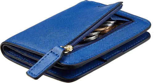 Vista 12 de Toughergun Cartera pequeña de cuero delgada para mujer con protección RFID, mini monedero bifold compacto con ventana de identificación transparente