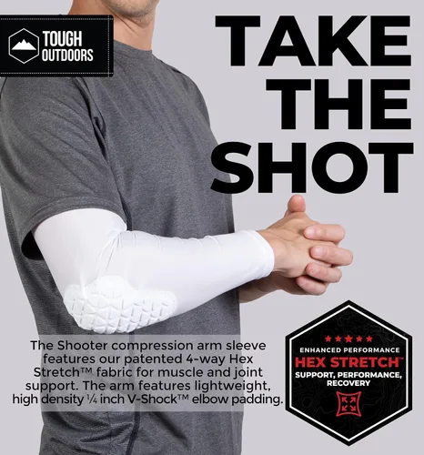 Vista 2 de Tough Outdoors Manga acolchada para el brazo, manga de codo acolchada, manga de brazo de baloncesto, manga para codo de voleibol, almohadilla
