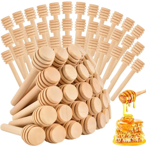 Vista 10 de 25 palitos de miel de madera, palitos de miel de 3 pulgadas, mini palitos de panal de abeja, pequeños minicargos de miel a granel para baby shower