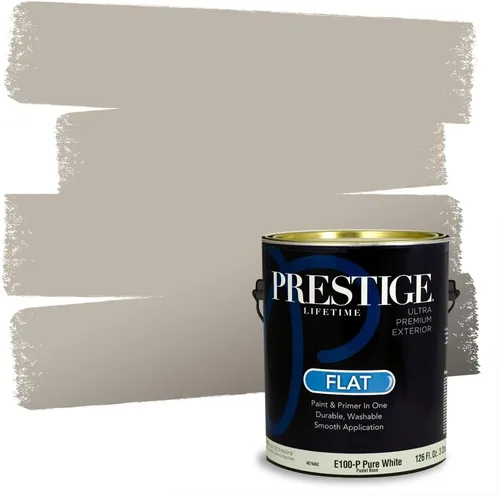 Vista 99 de PRESTIGE Pinturas Pintura Exterior e Imprimación en Uno, 1 Galón, Mate, Combinación Comparable de Sherwin Williams* Black Magic* SW6991-PCM