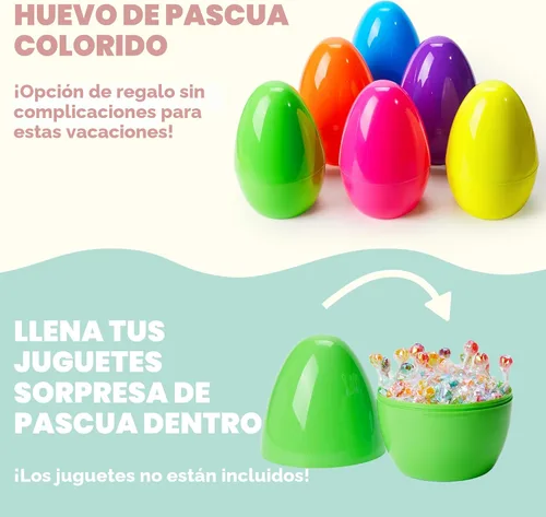 Vista 4 de JOYIN Huevos de Pascua gigantes de 10 pulgadas, 6 huevos gigantes de plástico brillante vacíos rellenables para relleno de Pascua, regalos