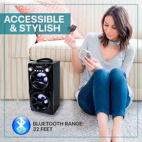 Vista 6 de Altavoz portátil con Bluetooth, Sylvania Negro