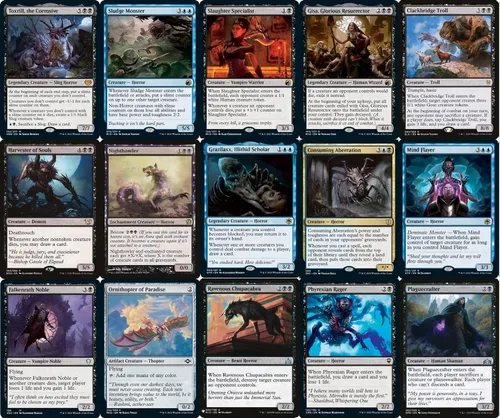 Vista 2 de MTG Decks & More Compatible con Magic The Gathering: Elite Toxrill Horror Commander Deck – Dimir – Azul Negro – EDH – 100 cartas – Personalizada