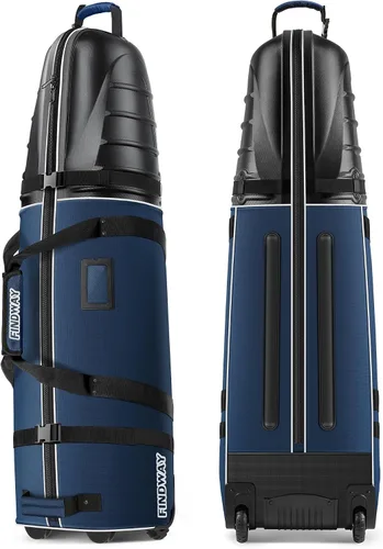 Vista 8 de Findway Bolsas de viaje de golf para aerolíneas con ruedas, Oxford resistente 1680D y ABS funda rígida para proteger palos de golf, ligeras y Negro