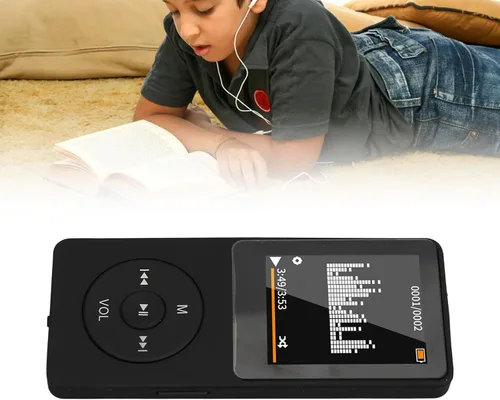 Vista 8 de Reproductor de MP3 reproductor de música grabadora de voz con altavoz, pequeño sonido portátil HiFi sin pérdidas, pantalla HD de 1.8 pulgadas