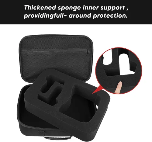 Vista 5 de Risou Funda de almacenamiento VR compatible con Oculus Quest 2 VR Gaming Headset y accesorios de controladores. Con cubierta facial de silicona