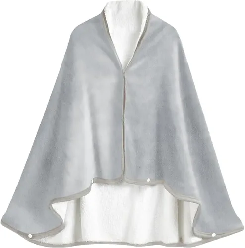 Vista 8 de ITODA Manta para llevar puesta, chal coral, poncho cálido, suave, para ver en frío, TV, sofá, silla, envoltura en casa, oficina, escuela, viajes