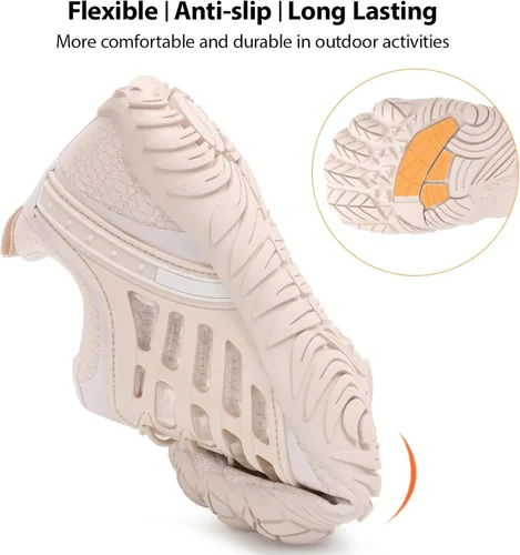 Vista 5 de Zapatos de senderismo para mujer, puntera ancha, cero caída, minimalistas, para entrenamiento, entrenamiento cruzado, senderismo, calzado con tierra