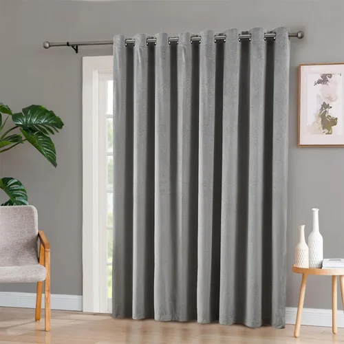 Vista 9 de Warm Home Designs Cortinas de terciopelo beige suave con diseño de damasco en relieve de 84 pulgadas de largo. Cortinas opacas de terciopelo