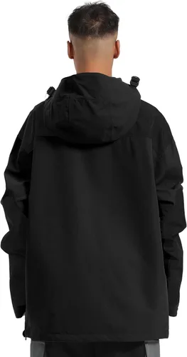 Vista 30 de GSOU SNOW Chaqueta de esquí para hombre, abrigo de nieve para snowboard, cálido, invierno, impermeable, con capucha